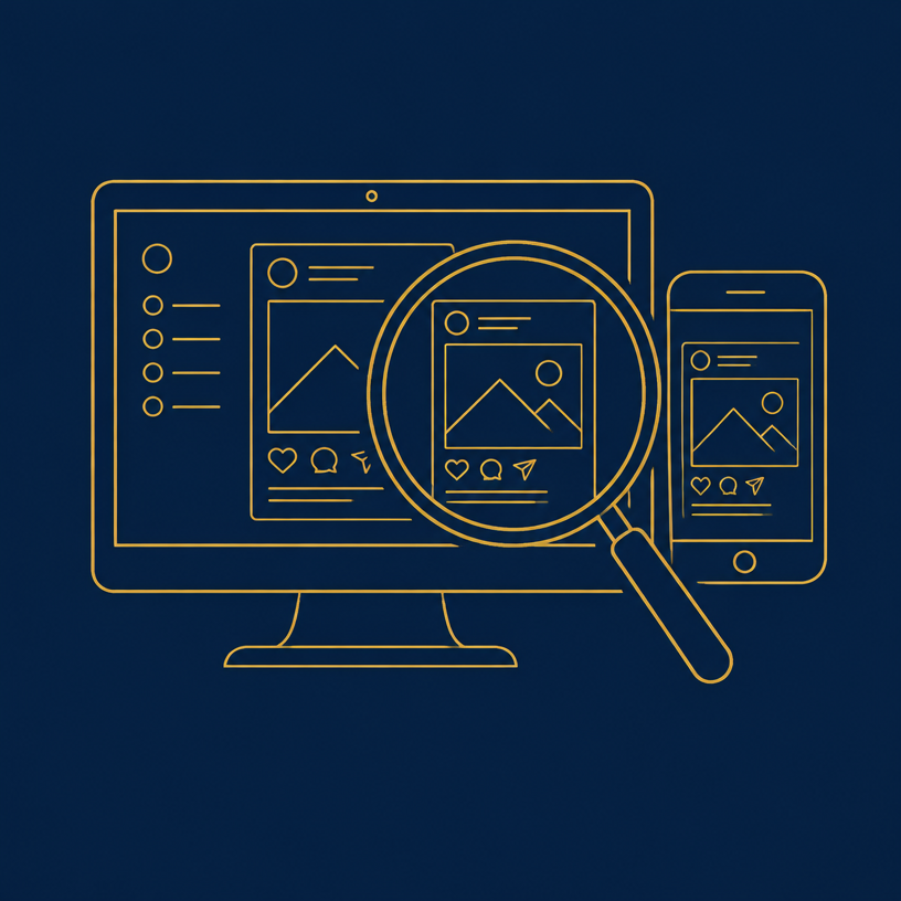 Illustration : écran et smartphone passés à la loupe